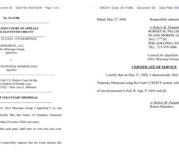 Desistimiento Voluntario – Caso Ezemarval, LLC v. El Instituto Postal Dominicano (No. 24-11306) (1)