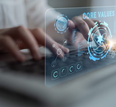 A concept of corporate core values and business ethics. These principles guide the company culture, mission, and vision for long term success. Motif